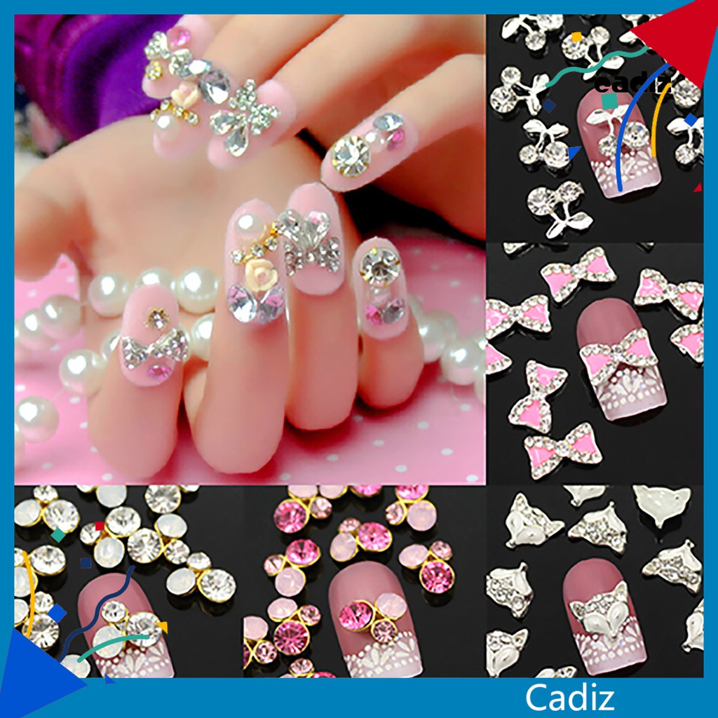 [Hàng mới về] Bộ 10 Đá Trang Trí Móng Tay Nhiều Màu Tinh Tế