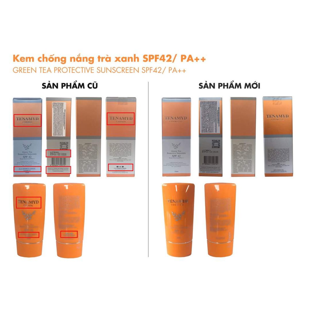 Kem Chống Nắng Tenamyd Trà Xanh 70ml (Kem chống nắng trà xanh SPF 42PA++)