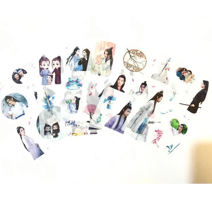 Ảnh dán 6 tấm sticker Tiêu Chiến Trần Tình Lệnh Ma Đạo Tổ Sư Vương Nhất Bác Lam Vong Cơ Ngụy Vô Tiện