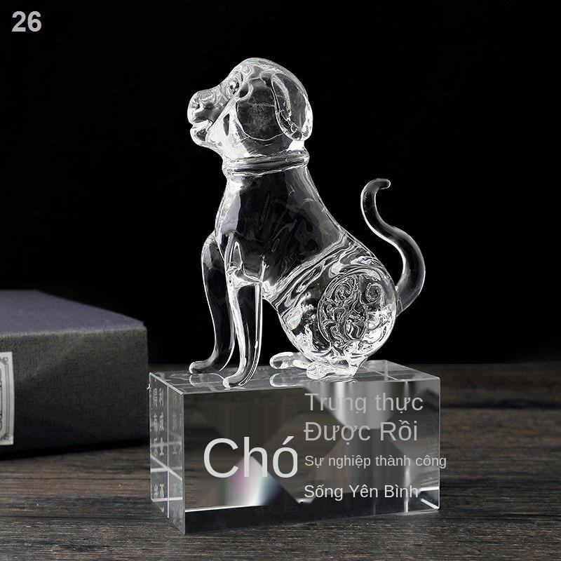 Crystal 12 trang trí hoàng đạo Trung Quốc Tý Sửu Hổ Mão Rồng rắn Ngựa Cừu Khỉ Dậu Chó Lợn Phong thủy May mắn Thủ côn