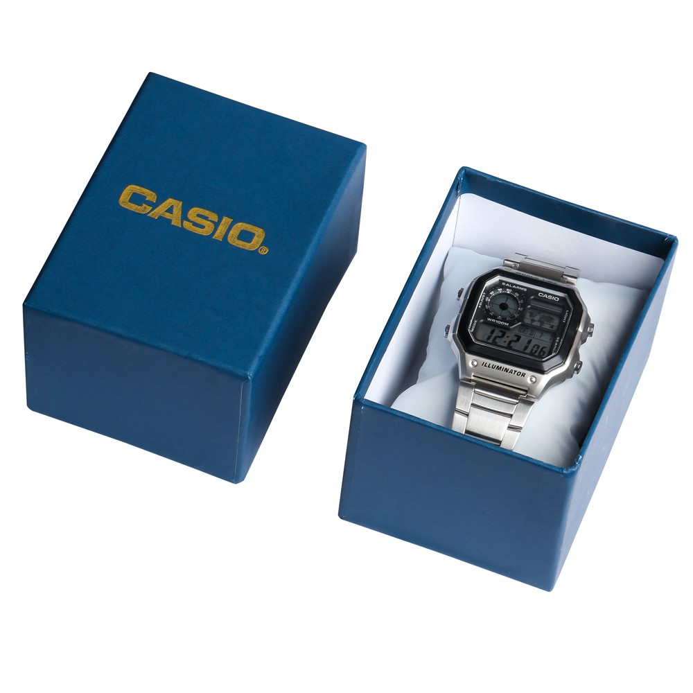 Đồng hồ nam dây kim loại Casio chính hãng Anh Khuê AE-1200WHD-1AVDF