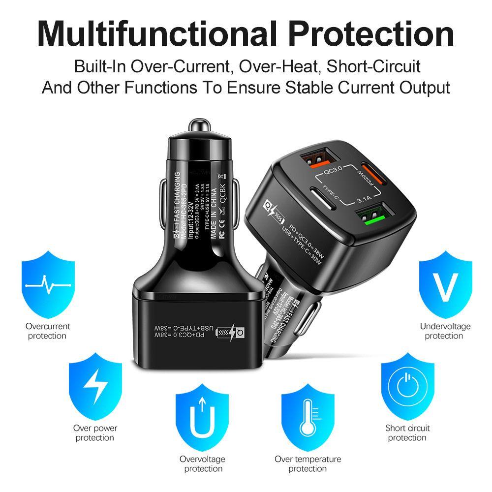 Củ Sạc Nhanh QC3.0 Đa Năng Cho Xe Ô Tô