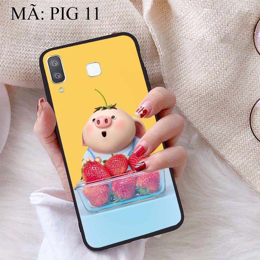 Ốp lưng Samsung A8 Star viền dẻo TPU BST Pig Cute