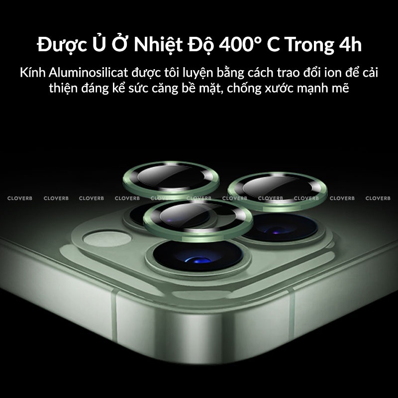 Bộ Vòng Kính Cường Lực Camera Viền Nhôm Chống Trầy Xước Siêu Mỏng Không Bám Vân Tay Cho Ip 13 Pro Max