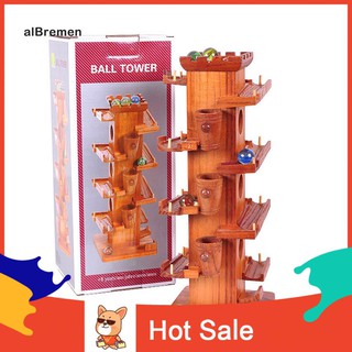 ✌Al Funny Marble Ball Run Wooden Tower Construction Track Game Educational Kids Toy