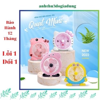 Quạt mini quạt để bàn hình thú dễ thương quạt siêu mát siêu tiện dụng