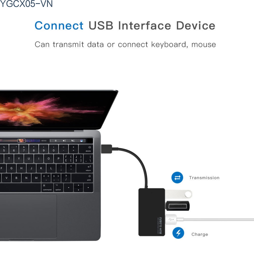 Bộ Chia 4 Cổng Usb 3.0 Siêu Mỏng Cho Ổ Cứng Macbook Microsoft Surface Pc Laptop | BigBuy360 - bigbuy360.vn