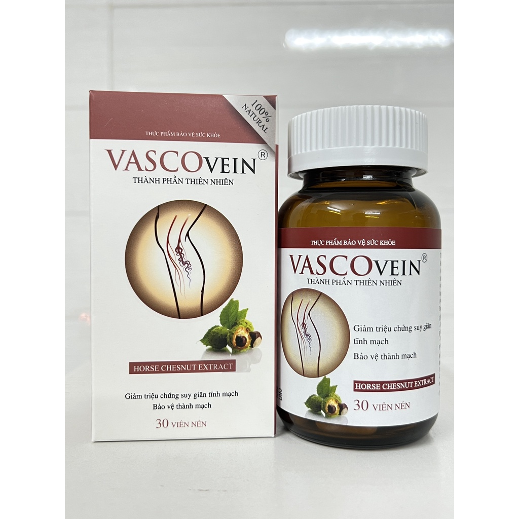 Viên uống Vascovein hỗ trợ phòng ngừa bệnh suy giãn tĩnh mạch. Hộp 30 viên