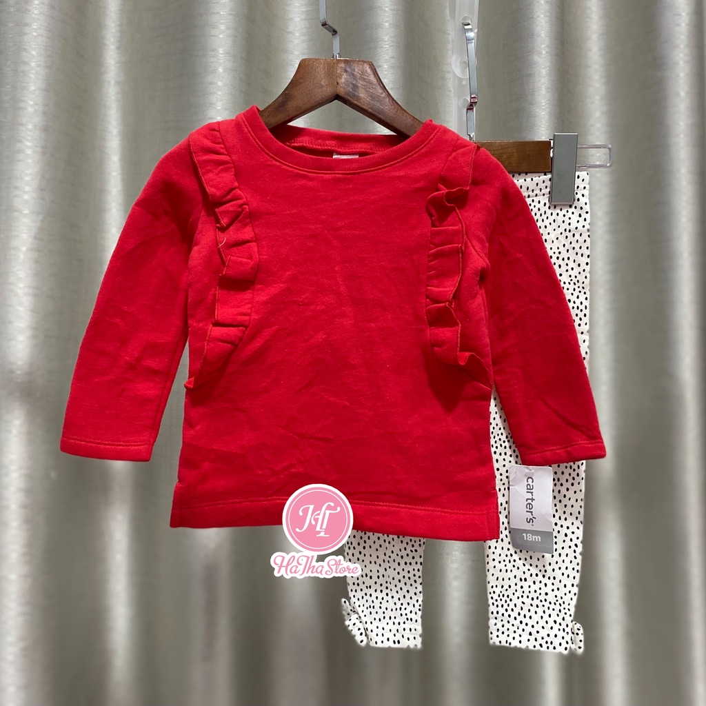 Set 2 món C'4RT£R áo thun và quần dài bé gái