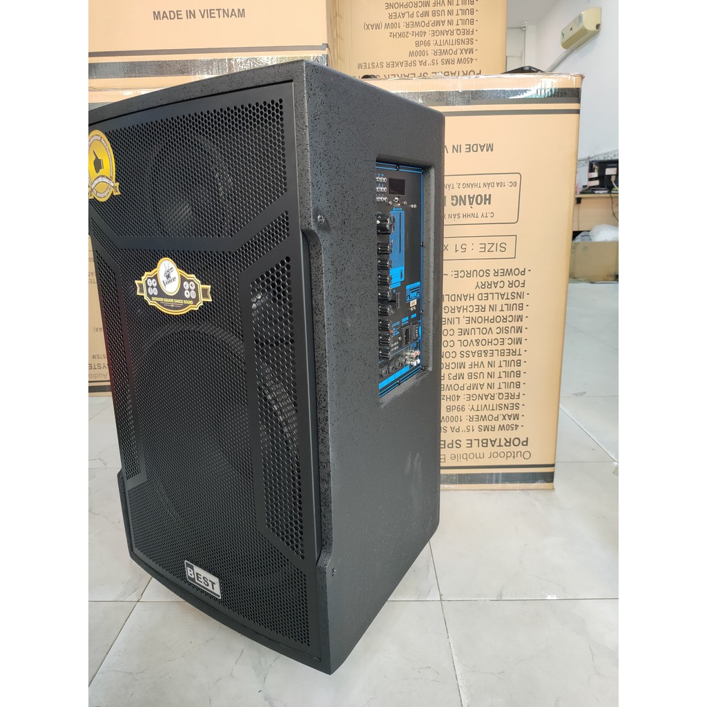 Loa kéo di động best 6800 bass 4 tất công xuất 700w kèm 2 micro không dây