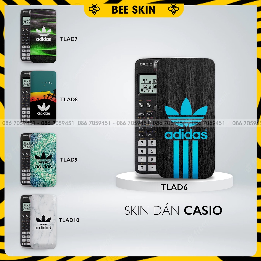 Skin dán máy tính CASIO In Hình Thương Hiệu AdidassBộ 2 (Casio 570 / Casio 570-2nd/ Casio 580 /Vinacal..) tladb2