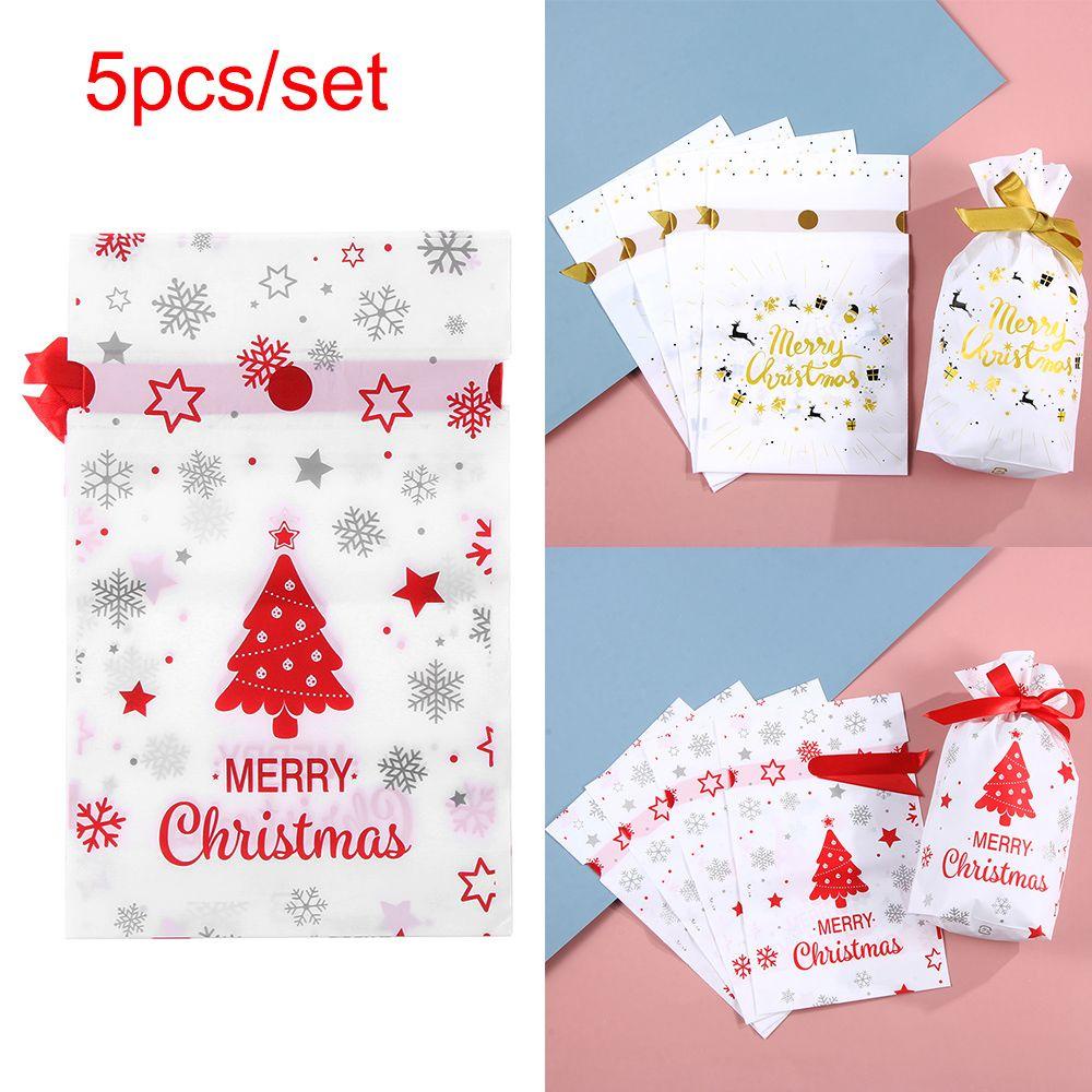 CONOPERY Bộ 5 Túi Đựng Bánh Quy Trang Trí Cây Thông Giáng Sinh