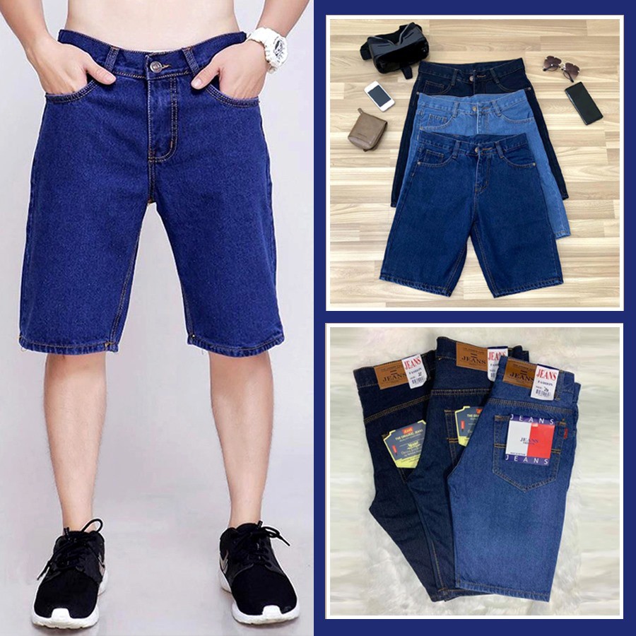 Quần Jean Ống Ngắn Nam Quần Đùi Bò Short Jean Nam Vải Không Ra Màu