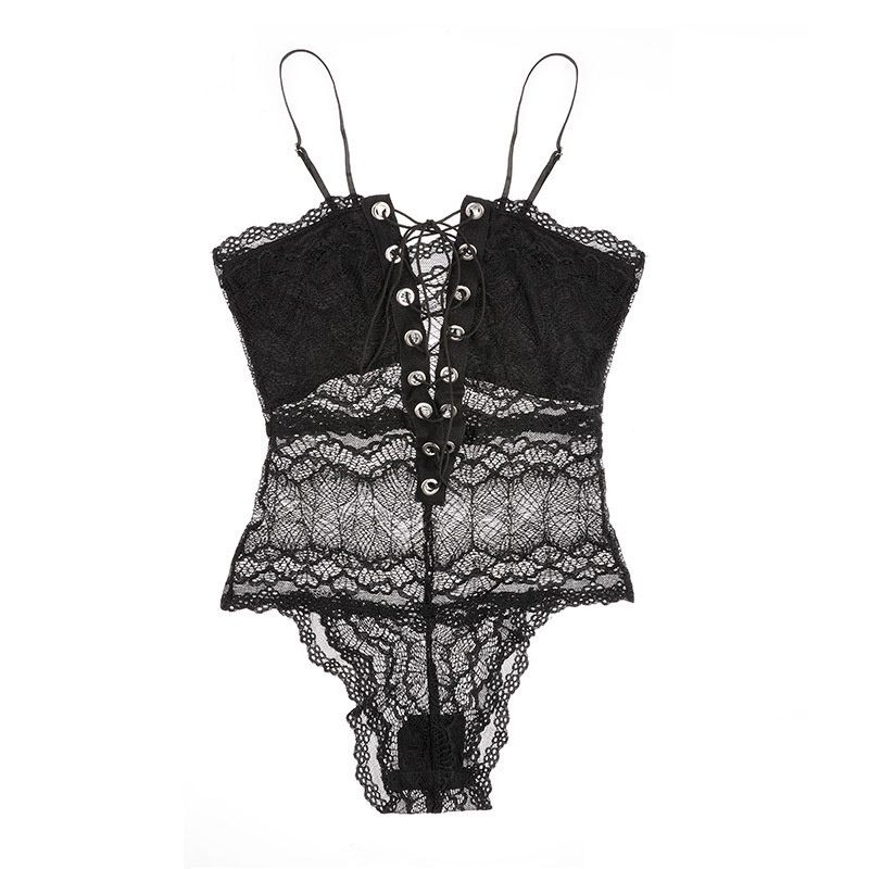 [Che tên] Bộ đồ ngủ nữ lưới đan dây kèm tất sexy quyến rũ CP030