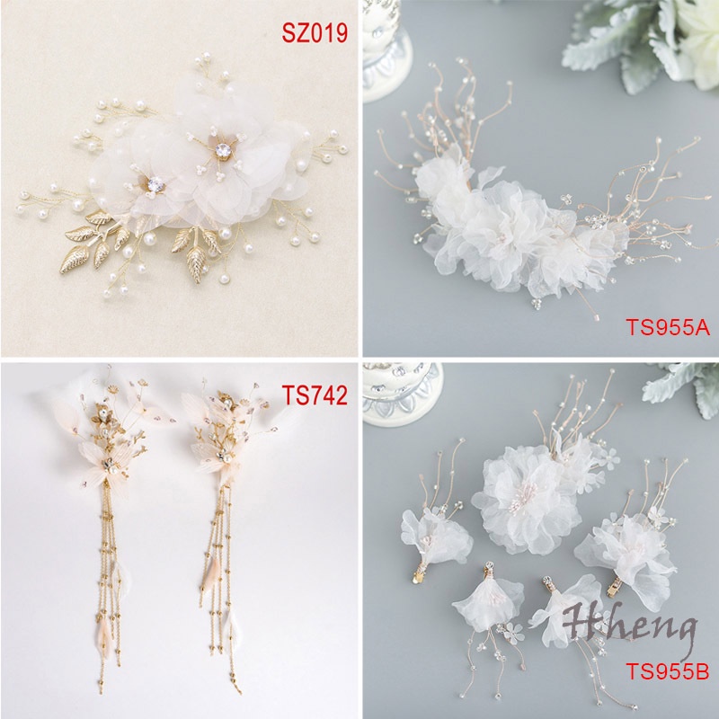 YADORNOS Kẹp Tóc Hợp Kim Đính Hoa Xinh Xắn Cho Cô Dâu