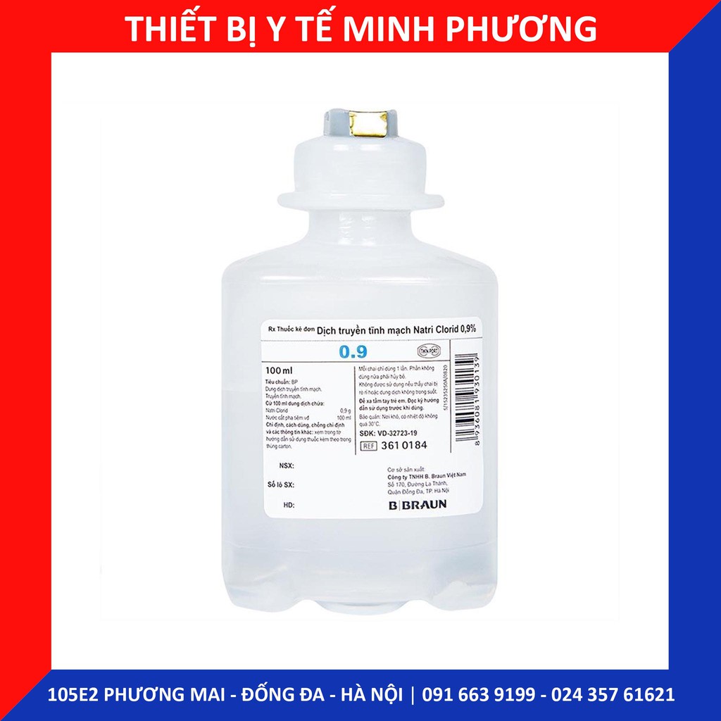 Muối truyền Natri Clorid 0,9% BBRAUN chai 100ml 250ml 500ml