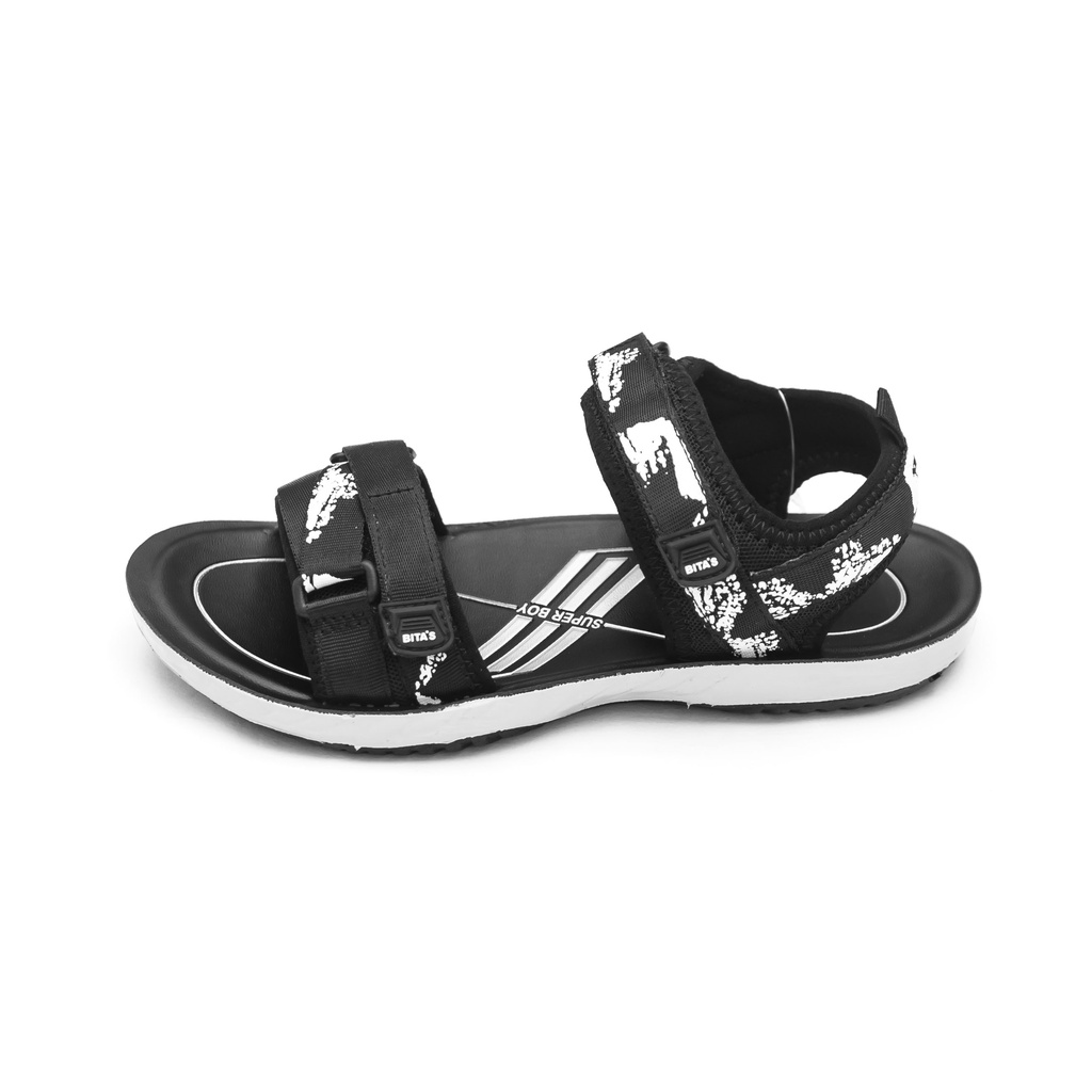 GIÀY SANDAL QUAI HẬU HỌC SINH BÉ TRAI BITA'S ĐẾ BẰNG SEN.60 (ĐEN TRẮNG + ĐỎ ĐEN) - BITAS