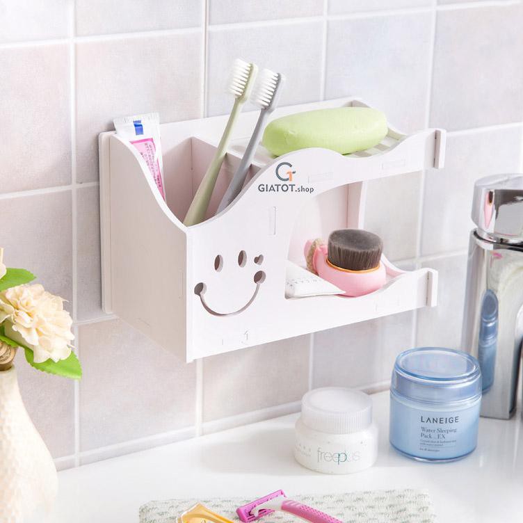 Kệ đựng đồ phòng tắm bằng gỗ CNC nhiều họa tiết KNT-01