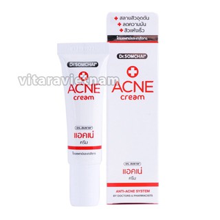 Kem chấm mụn đầu đen và mụn trứng cá Dr.SOMCHAI Acne Cream 15g