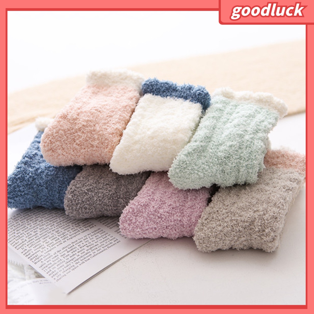 [GOODLUCK] Vớ Lông Cừu San Hô Dày Giữ Ấm Mùa Đông Cho Nữ