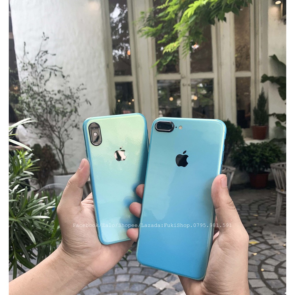 [IPHONE]Tấm Dán Skin mặt sau Magic Coral Ocean Blue FULL VIỀN Cho 5 6 7 8 6plus 7plus 8plus X XS XR XSMAX 11 PRO MAX