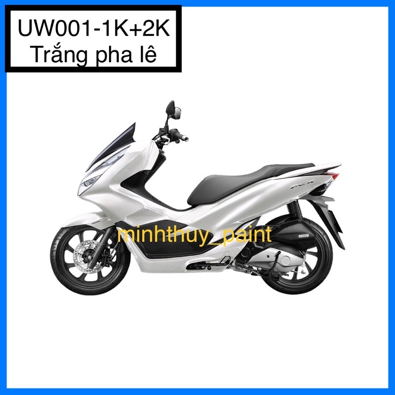 Sơn xe máy Honda PCX màu Trắng pha lê UW001-1K và UW001-2K Ultra Motorcycle Colors