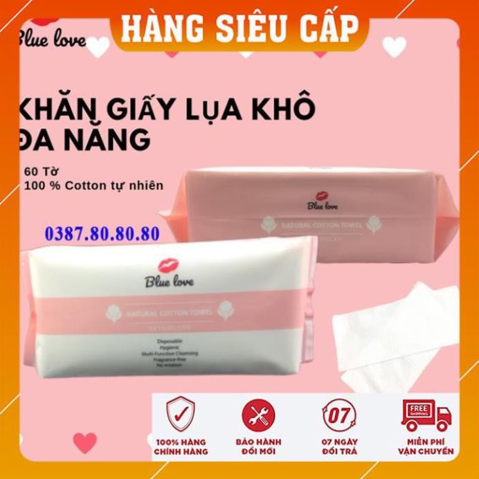 [FreeShip-HÀNG CAO CẤP] Khăn giấy khô đa năng cao cấp siêu đẹp/ Khăn giấy ướt khô blue love chính hãng vương quốc anh