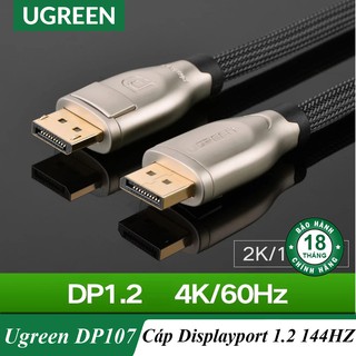 Cáp DisplayPort 1.2 Hỗ trợ 144Hz Jack Cắm Mạ Vàng 24k , Chống Nhiễu vượt trội UGREEN DP107 chính hãng