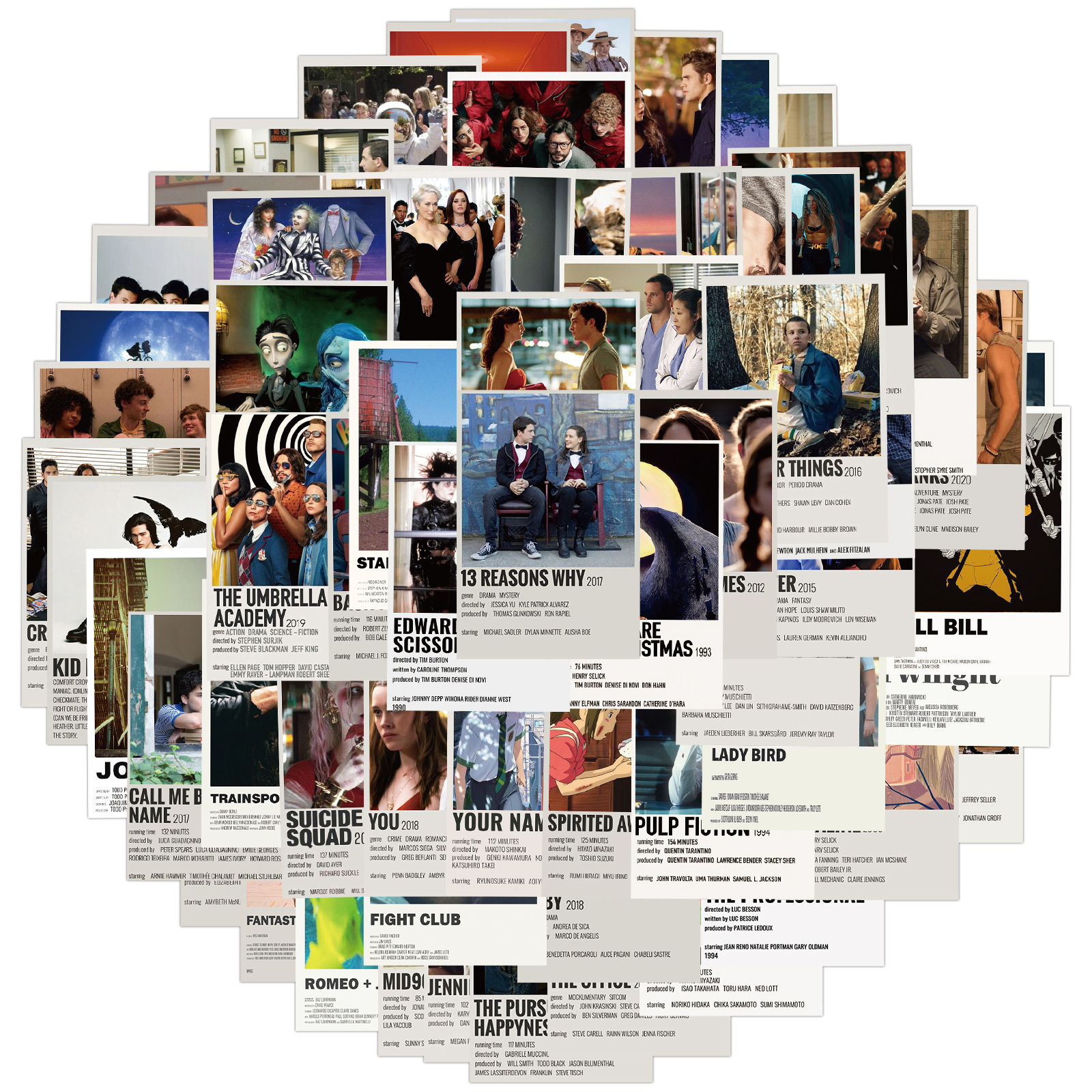 Y&P| Bộ 64 nhãn dán loại áp phích họa tiết hoạt hình 🎬 phim kinh điển