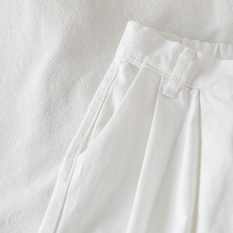 NUZIRO  Quần dài denim ống rộng cá tính phong cách Hàn Quốc