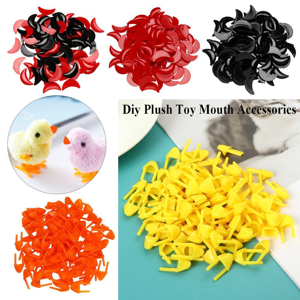 LUOL Set 100 Miệng Gà Bằng Nhựa Dễ Thương Làm Đồ Thủ Công / Búp Bê