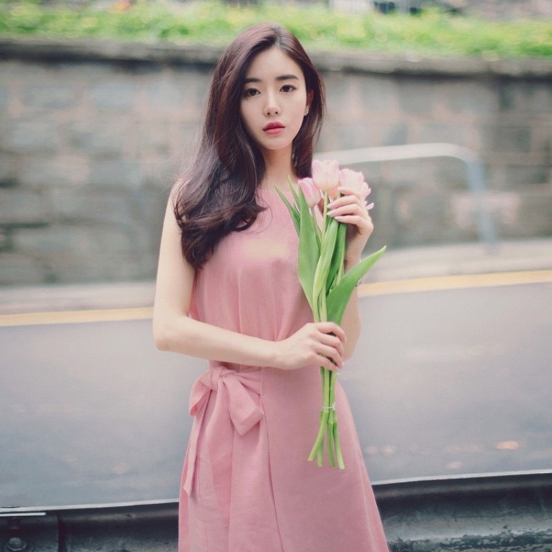 Váy Nữ Cao Cấp Bo Eo Không Tay 2021 Mùa Hè Hàn Quốc New