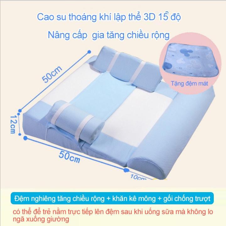 Đệm chống trào ngược cho trẻ sơ sinh CoolFoam Japan xanh - HanruiOffical