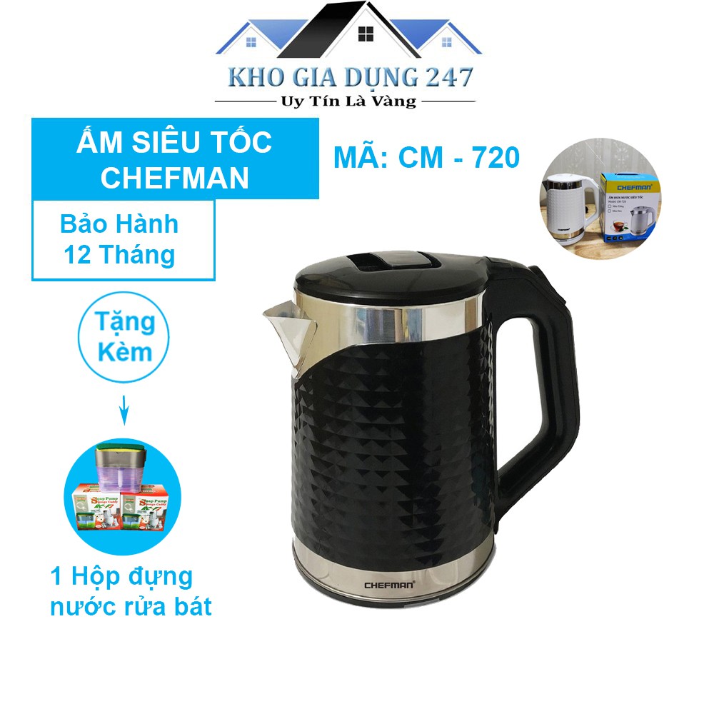 Ấm Siêu Tốc CHEFMAN Cao Cấp Hàng Chính Hãng - Bảo Hành 12 Tháng - Ấm Đun Nước Siêu Tốc