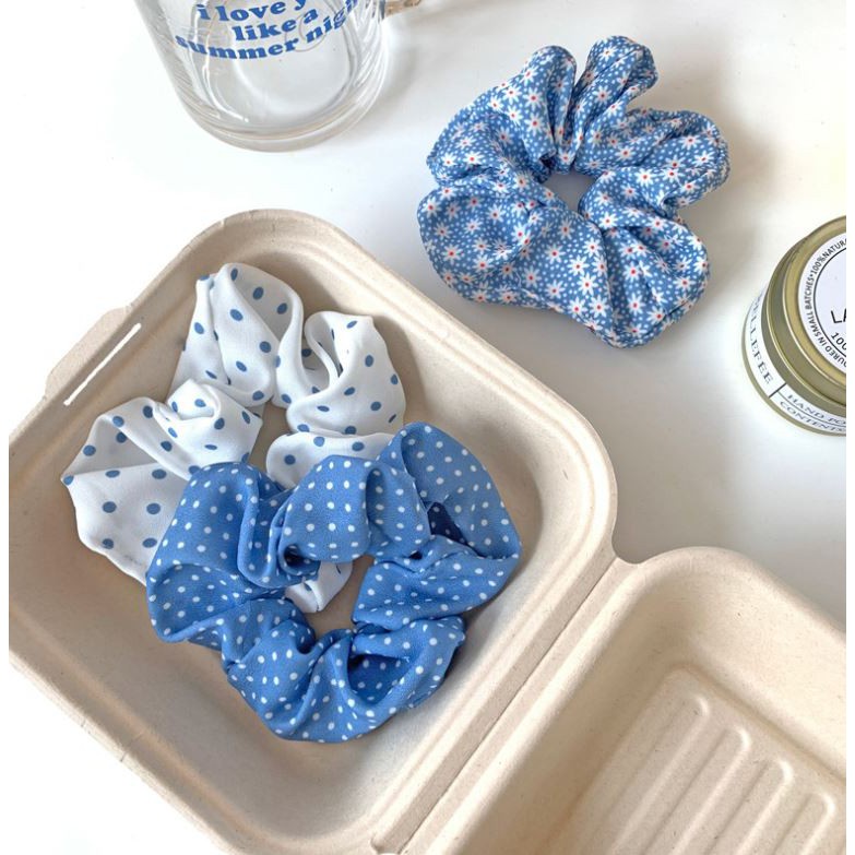 Dây Buộc Tóc Co Dãn Họa Tiết Chấm Bi Thời Trang Cho Nữ C43