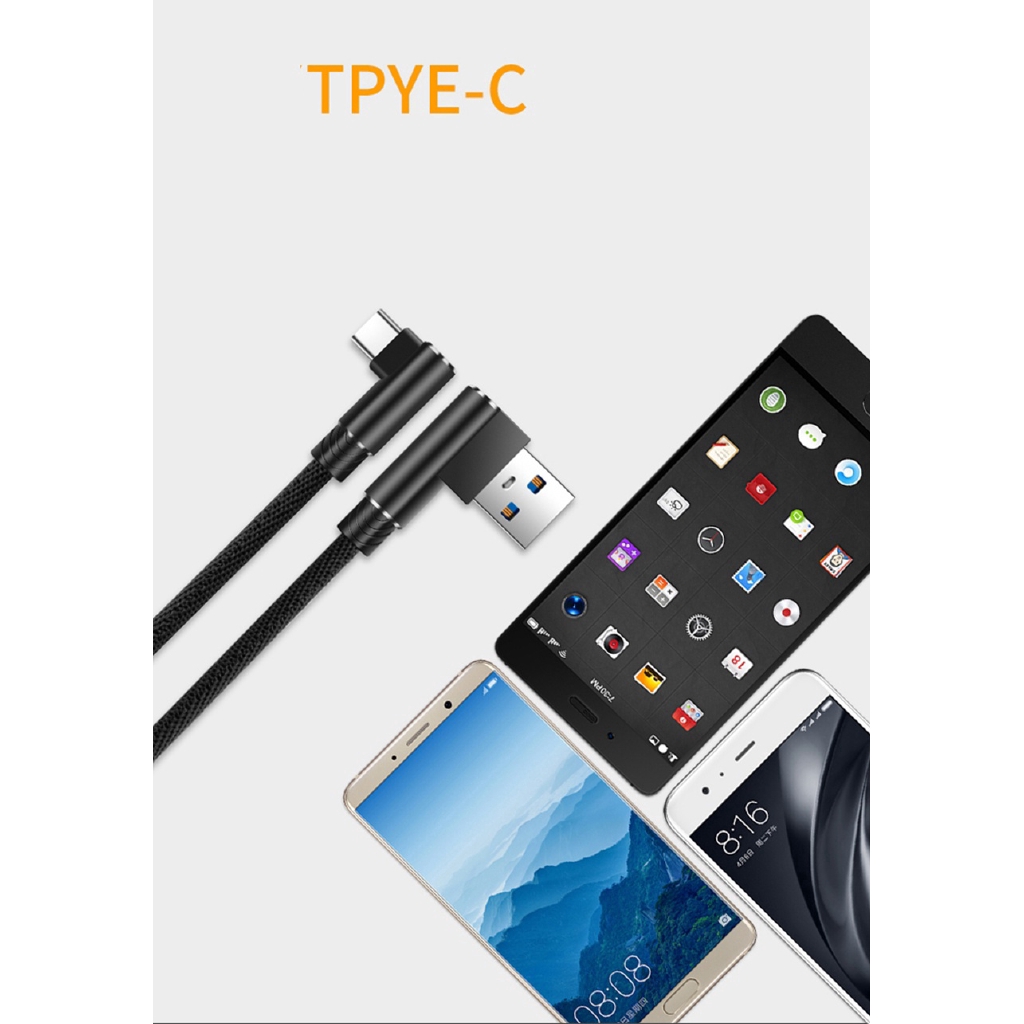 Dây Cáp Sạc Nhanh Loại C / Usb Loại C 2.4A Cho Huawei Oppo