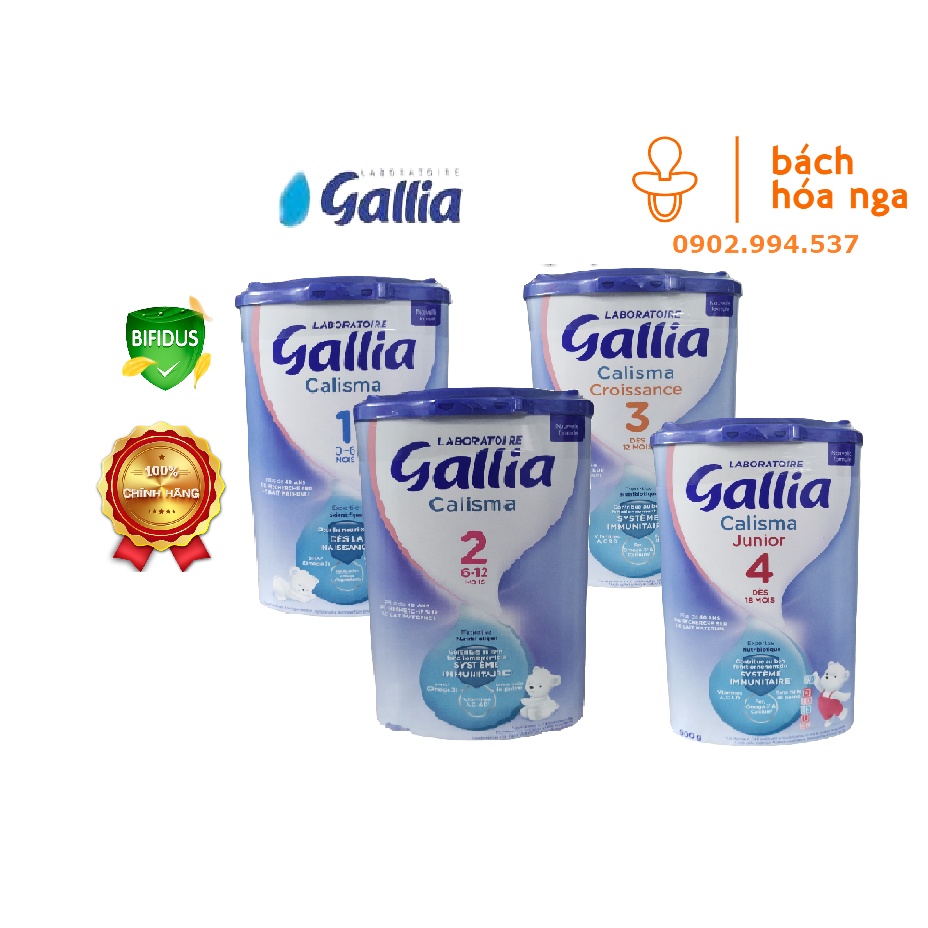 Sữa Bột Gallia Calisma Pháp Hộp Giấy 800g Đủ Số 1-2-3-4