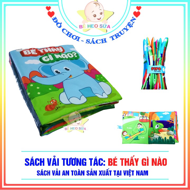 Sách vải Bé Thấy Gì nào - Sách vải tương tác pipo