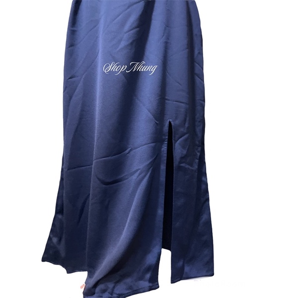 Đầm Ted baker phối lụa kèm dây thắt eo