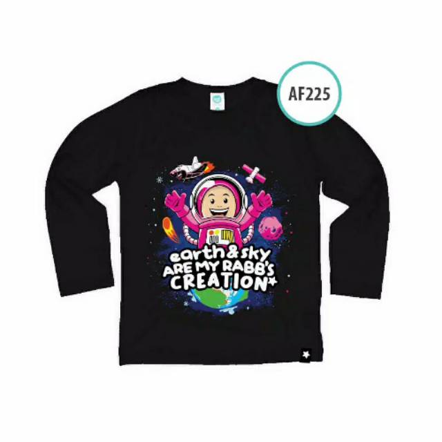 Áo sơ mi trẻ em Hồi giáo Afrakids AF225 AF 225 trái đất và bầu trời của tôi rabb