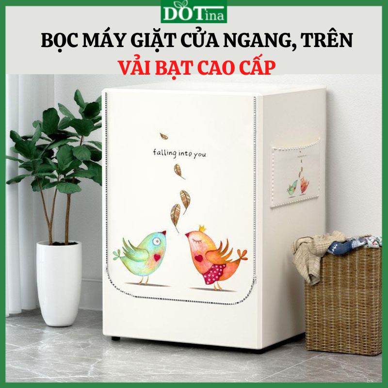 Bọc trùm che phủ máy giặt cửa ngang trên chống nước che nắng ngăn bụi bám Dotina BNT06