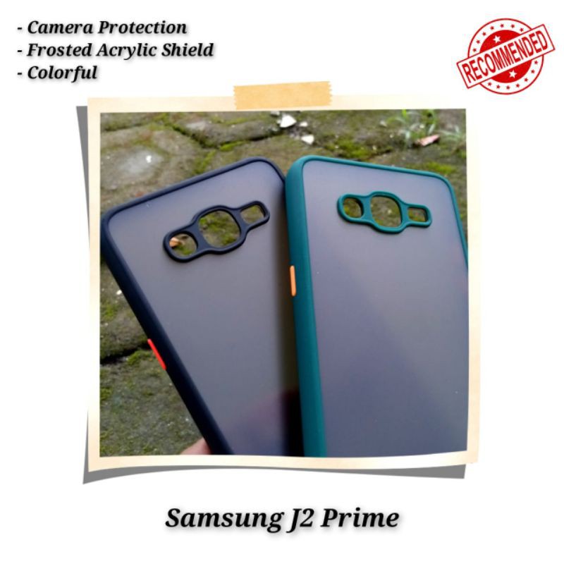 Ốp Điện Thoại Acrylic Mặt Nhám Có Vòng Đỡ Bảo Vệ Camera 360 Độ Cho Samsung J2 Prime 2021