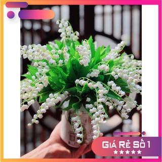 [Mã NGUY2612 giảm 10K đơn 100K]_HOA GIẢ LỤA_Hoa Lily Hoa lan chuông giả ( tiểu linh lan ) 1 cây 3 nhánh hoa
