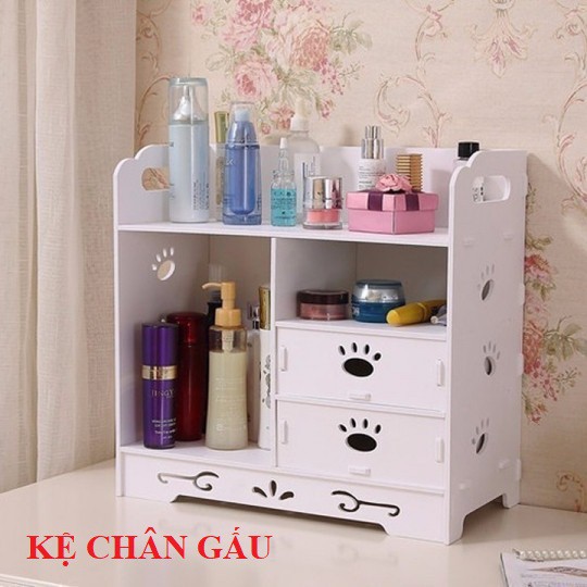 KỆ CHÂN GẤU - KỆ TRANG ĐIỂM HOẠ TIẾT CHÂN GẤU