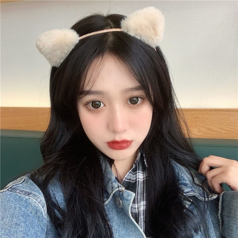 Băng đô cài tóc hình tai mèo xinh xắn đáng yêu phong cách Hàn Quốc