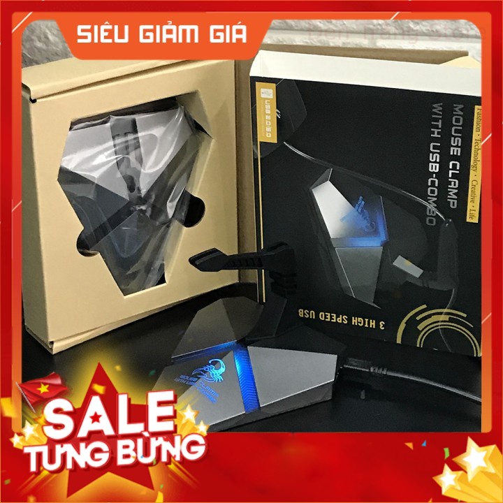 BUNGEE ĐỠ DÂY CHUỘT KIÊM USB HUB LED RGB