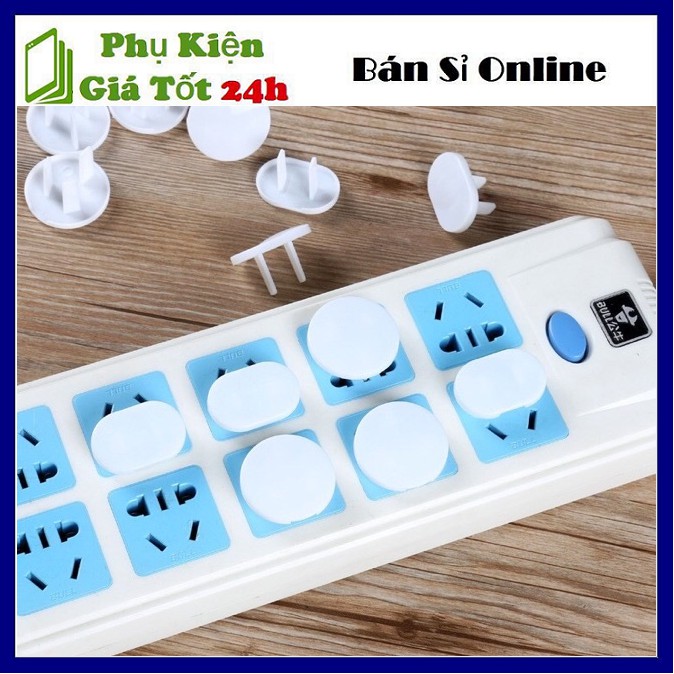 Set 10 nút chặn ổ điện 2 chấu - Nút bịt ổ cắm an toàn cho bé và gia đình - Miếng nhựa bịt ổ điện.