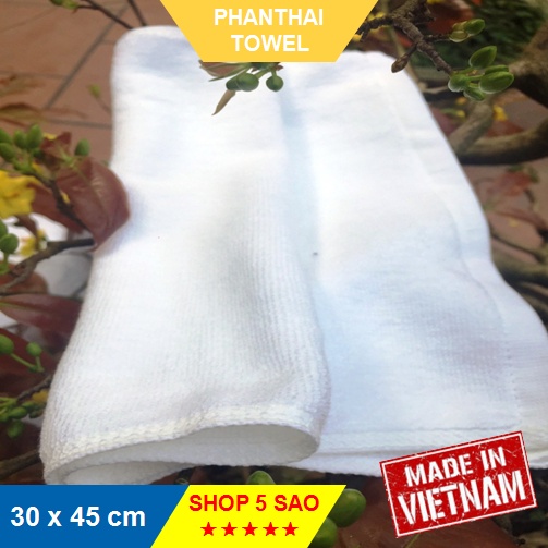 [RẺ VÔ ĐỊCH] Khăn bông rửa mặt/ khăn mặt trắng khách sạn - 30cmx45cm (60g) #khanmat