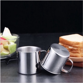 COMBO 5 Ly inox có quai uống nước - Ca làm đá có quai bằng inox - Mikem Shop