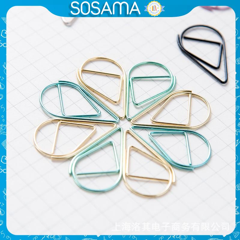 Kẹp giấy SOSAMA kim kẹp giấy kiêm bookmark sổ kim loại họa tiết đáng yêu nhiều màu tiện dụng SC-001345